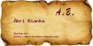 Ábri Bianka névjegykártya