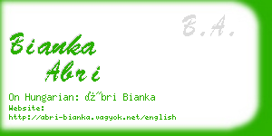 bianka abri business card
